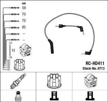 Комплект проводов зажигания NGK RC-HD411 (фото 1)