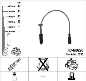 Комплект проводов зажигания NGK RC-MB220