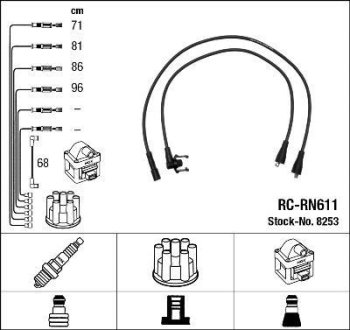 Комплект проводов зажигания NGK RC-RN611