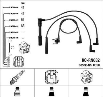 Комплект проводов зажигания NGK RC-RN632