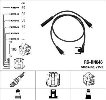 Комплект проводов зажигания NGK RC-RN 648