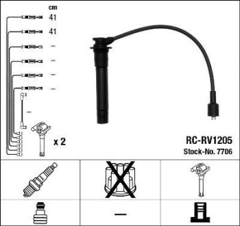 Комплект проводов зажигания NGK RC-RV1205