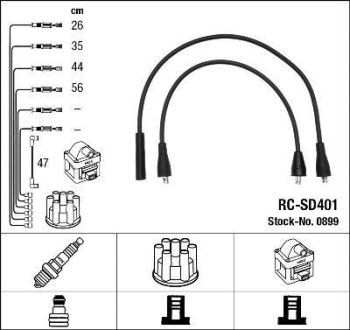 Комплект проводов зажигания NGK RC-SD401