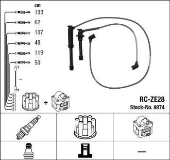 Комплект проводов зажигания NGK RC-ZE 28 (фото 1)