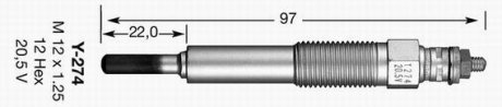 Свічка розжарення NGK Y-274