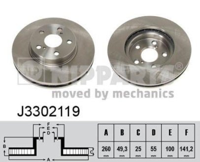 Гальмiвнi диски NIPPARTS J3302119