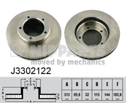 Гальмiвнi диски NIPPARTS J3302122