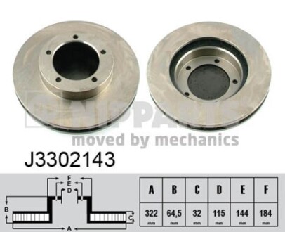 Диск тормозной передний 322мм TLC 105/78/79 NIPPARTS J3302143