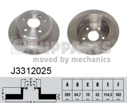 Гальмiвнi диски NIPPARTS J3312025