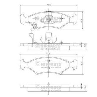 Гальмівні колодки NIPPARTS J3600301