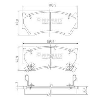 Гальмiвнi колодки дисковi NIPPARTS J3601062