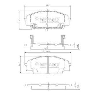 Гальмiвнi колодки дисковi NIPPARTS J3604055