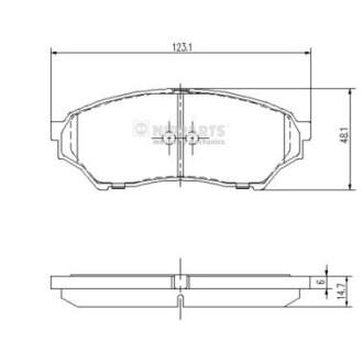 Колодки гальмівні дискові, комплект NIPPARTS J3605040