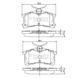 Гальмiвнi колодки дисковi NIPPARTS J3612026