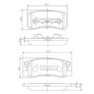 Гальмiвнi колодки дисковi NIPPARTS J3615010