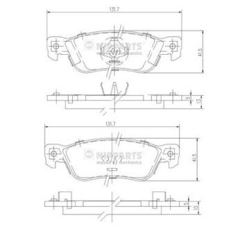 Гальмiвнi колодки дисковi NIPPARTS J3619000