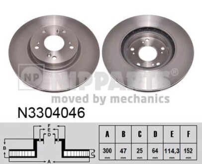 Гальмівний диск NIPPARTS N3304046