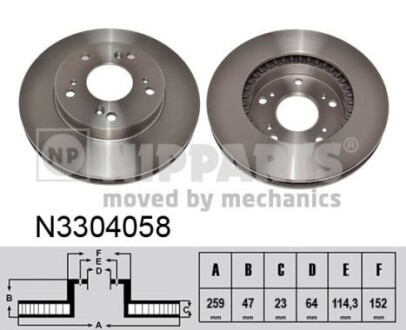 Тормозной диск NIPPARTS N3304058