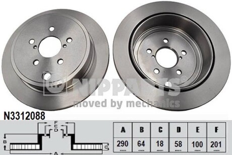 Гальмiвнi диски NIPPARTS N3312088