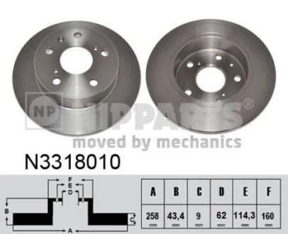 Гальмiвнi диски NIPPARTS N3318010