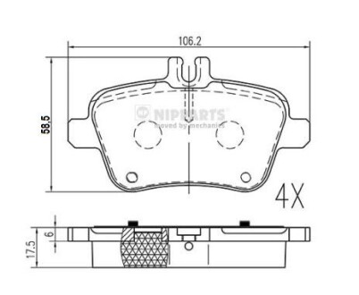 Гальмiвнi колодки дисковi NIPPARTS N3611063