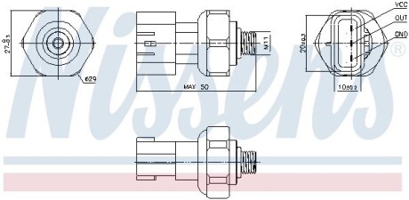 Датчик тиску кондиціонера TOYOTA / LEXUS NISSENS 301090 (фото 1)