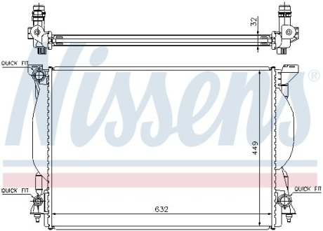 Радиатор, охлаждения дивгателя NISSENS 60306A