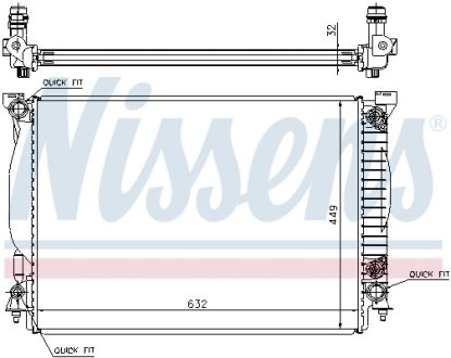 Радіатор охолодження AUDI A4/ S4 (00-) 3.0/3.2 (вир-во) NISSENS 60307A