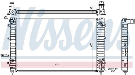 Радиатор, охлаждения дивгателя NISSENS 60493A