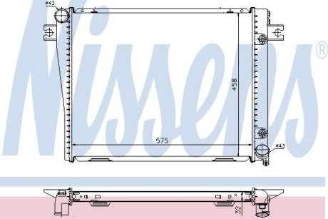 Радиатор, охлаждения дивгателя NISSENS 60601A