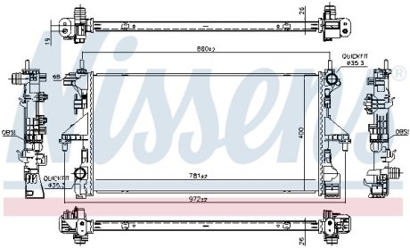 Радіатор охолодження CITROEN Jumper/ FIAT Ducato/PEUGEOT Boxer (вир-во) NISSENS 606554