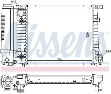 Радиатор, охлаждения дивгателя NISSENS 60731A