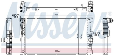 Радиатор, охлаждения дивгателя NISSENS 60839