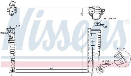 Радиатор, охлаждения дивгателя NISSENS 61318A