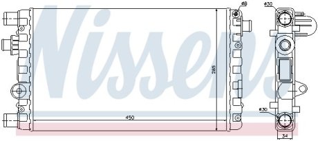 Радиатор, охлаждения дивгателя NISSENS 61785