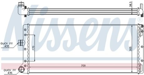 Радиатор, охлаждения дивгателя NISSENS 61887