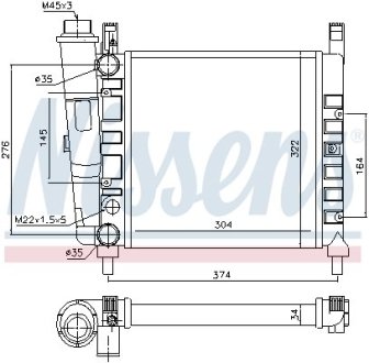 Радиатор, охлаждения дивгателя NISSENS 61930