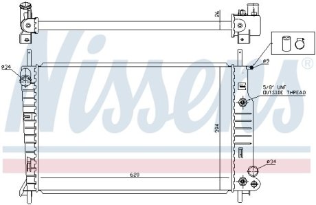 Радиатор, охлаждения дивгателя NISSENS 62050