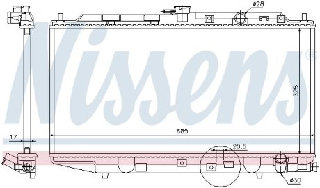 Радиатор, охлаждения дивгателя NISSENS 62276