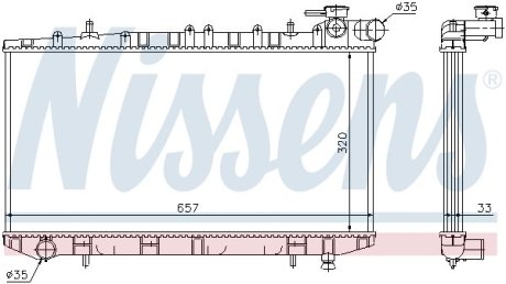 Радиатор, охлаждения дивгателя NISSENS 62985