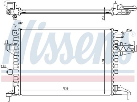 Радіатор охолодження OPEL CORSA C (00-)/ COMBO (00-) (вир-во) NISSENS 63008