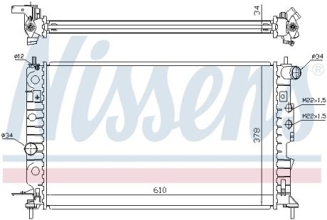 Радіатор охолодження OPEL VECTRA B (95-) 1.6-2.2 NISSENS 630121