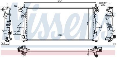 Радиатор, охлаждения дивгателя NISSENS 63556