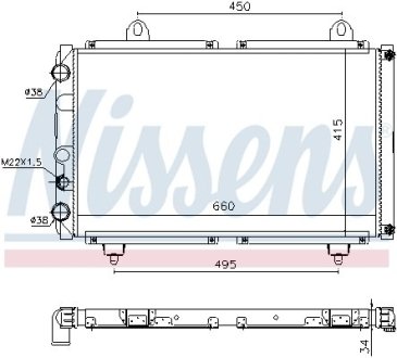 Радиатор, охлаждения дивгателя NISSENS 63558