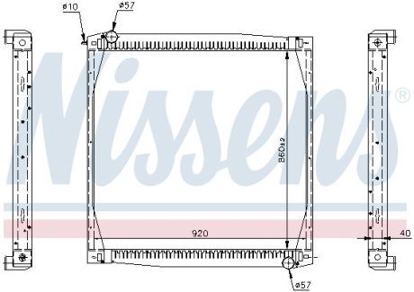 Радиатор, охлаждения дивгателя NISSENS 64069A