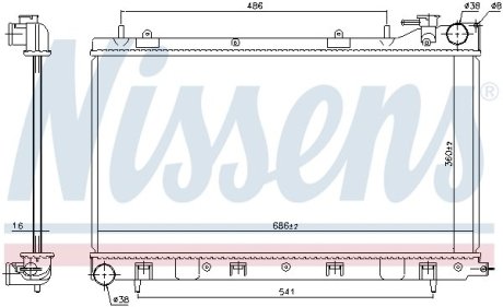 Радиатор, охлаждения дивгателя NISSENS 64122