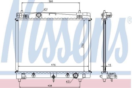 Радиатор, охлаждения дивгателя NISSENS 64682