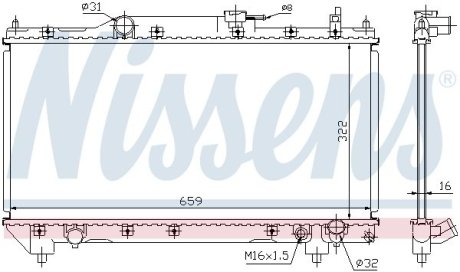 Радиатор, охлаждения дивгателя NISSENS 64783A