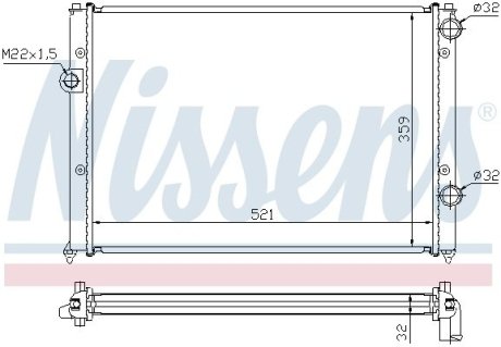 Радіатор охолодження VW PASSAT B4 (93-) (вир-во) NISSENS 652511