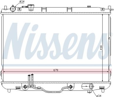 Радиатор, охлаждения дивгателя NISSENS 66634